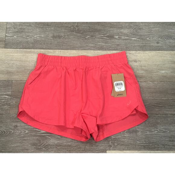 Asics Pink Shorts Women's 2 N 1 Run Large - Picture 1 of 3